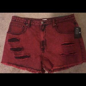 Hot Topic junior 17 denim Cut off shorts rips NWT